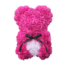 Cargar imagen en el visor de la galería, Oso de peluche con forma de rosa para mujer, Osito de 25 cm con forma de corazón, flor Artificial san Valentín
