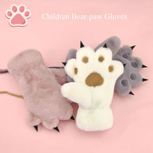Cargar imagen en el visor de la galería, Guantes de felpa con diseño de pata de adorable garra de gato para niños
