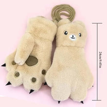 Cargar imagen en el visor de la galería, Guantes de felpa con diseño de pata de adorable garra de gato para niños

