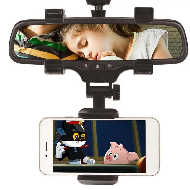 Soporte Universal de montaje de espejo retrovisor para coche, soporte para teléfono móvil, GPS, espejo retrovisor del coche, 360 °