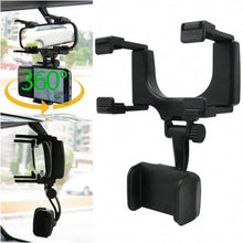 Cargar imagen en el visor de la galería, Soporte Universal de montaje de espejo retrovisor para coche, soporte para teléfono móvil, GPS, espejo retrovisor del coche, 360 °
