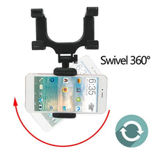 Cargar imagen en el visor de la galería, Soporte Universal de montaje de espejo retrovisor para coche, soporte para teléfono móvil, GPS, espejo retrovisor del coche, 360 °

