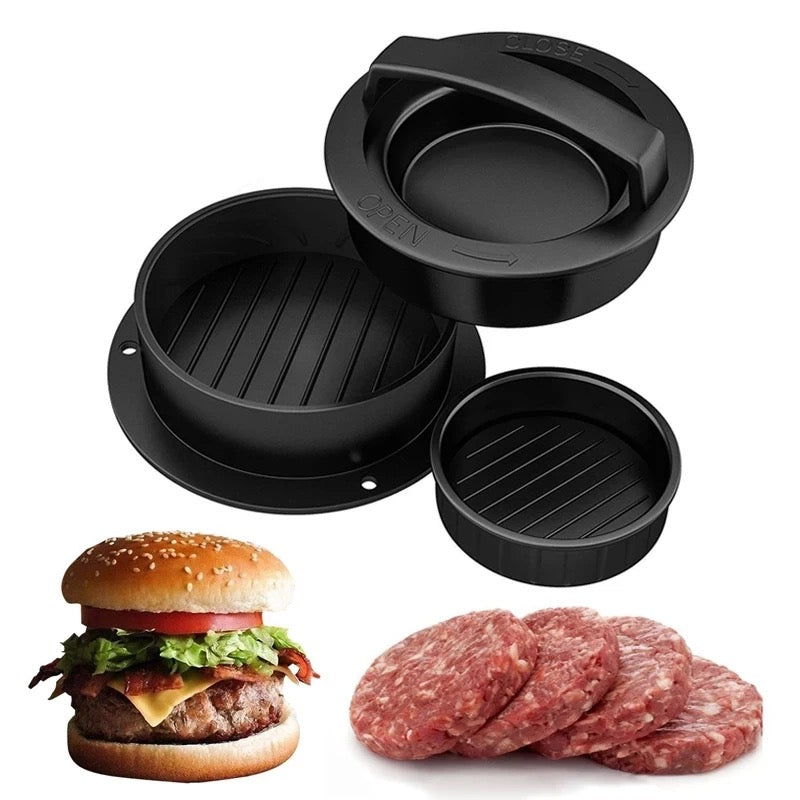 Molde de plástico de forma 3 en 1 redonda para hamburguesas MOD  295
