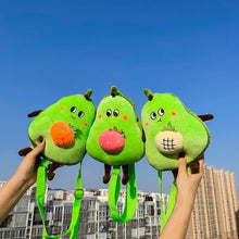 Cargar imagen en el visor de la galería, Mochila De felpa de fruta de dibujos animados para niños, bolso de hombro de aguacate lindo
