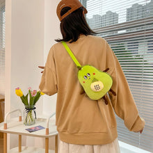 Cargar imagen en el visor de la galería, Mochila De felpa de fruta de dibujos animados para niños, bolso de hombro de aguacate lindo
