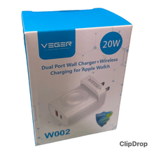 Cargar imagen en el visor de la galería, Cargador turbo de alta calidad VEGER W002 para entradas tipo c ,usb 3.0 y smart wach
