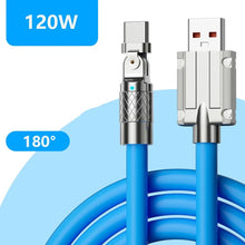 Cargar imagen en el visor de la galería, Cargador rápido para teléfono móvil, Cable USB goma de silicona líquida, giratorio 120 grados, 6A
