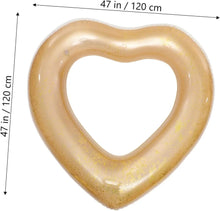 Cargar imagen en el visor de la galería, Flotador inflable en forma de corazón brillante
