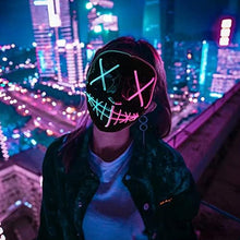 Cargar imagen en el visor de la galería, Máscara de purga LED 3D para Halloween multicolor
