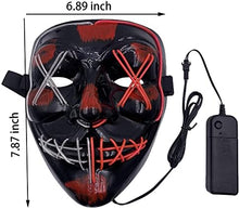 Cargar imagen en el visor de la galería, Máscara de purga LED 3D para Halloween multicolor
