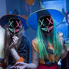 Cargar imagen en el visor de la galería, Máscara de purga LED 3D para Halloween multicolor
