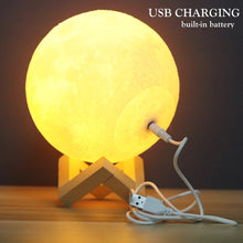 Cargar imagen en el visor de la galería, Lampara de Luna con control remoto grande 7 colores cargador usb tamaño 18 cm MOD L909
