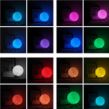 Cargar imagen en el visor de la galería, Lampara de Luna con control remoto grande 7 colores cargador usb tamaño 18 cm MOD L909
