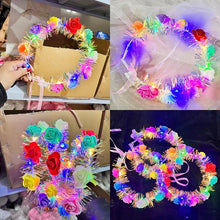 Cargar imagen en el visor de la galería, Corona de flores LED de hadas, diadema luminosa de 14 leds
