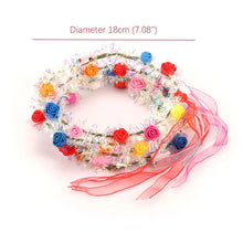 Cargar imagen en el visor de la galería, Corona de flores LED de hadas, diadema luminosa de 14 leds
