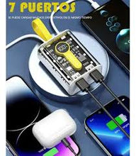 Cargar imagen en el visor de la galería, Power Bank 10000mah Transparent Brillante Super Rápida3cable Negro
MOD.FM-000171

