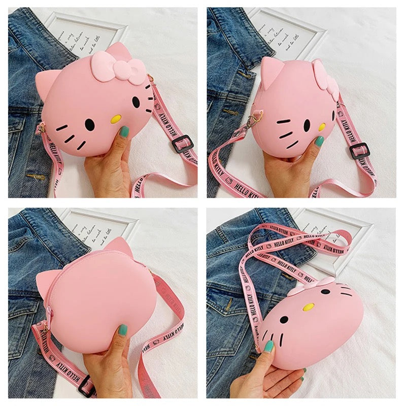 Bolso de hombro de dibujos animados Kawaii para niños, Mini bolso de silicona impermeable