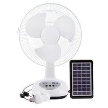 Cargar imagen en el visor de la galería, Ventilador eléctrico de Mesa para el hogar y la Oficina, ventilador de aire de refrigeración recargable de CA/CC para exteriores con puertos USB LED,
