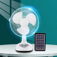 Cargar imagen en el visor de la galería, Ventilador eléctrico de Mesa para el hogar y la Oficina, ventilador de aire de refrigeración recargable de CA/CC para exteriores con puertos USB LED,
