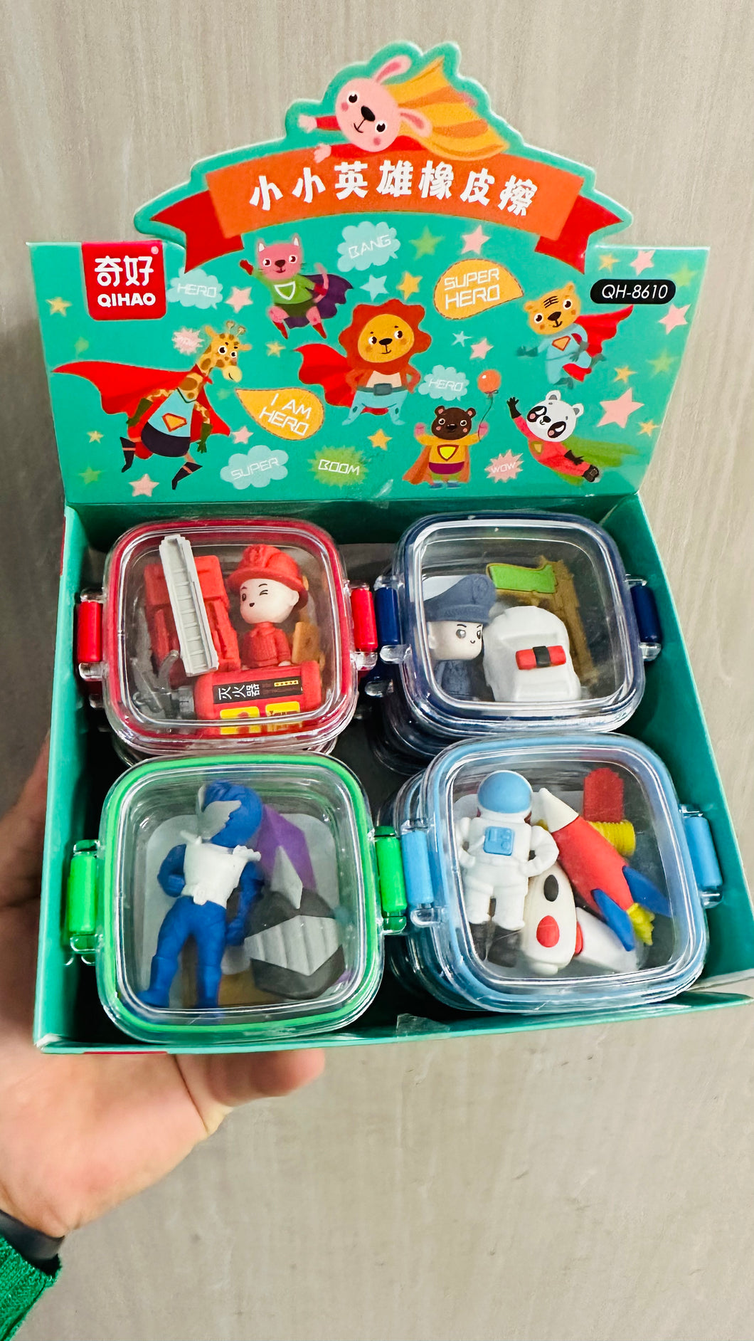 set de goma para niños, goma de borrar, regalo para niños, material escolar, papelería MOD6103