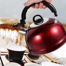 Cargar imagen en el visor de la galería, Tetera con silbato de acero inoxidable, tetera de 1,8 litros, estufa de cocina, ergonómica, para agua hirviendo

