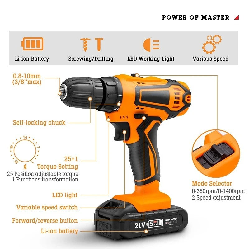 Taladro eléctrico inalámbrico destornillador manual, batería de iones de litio, miniherramienta eléctrica 5616