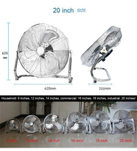 Cargar imagen en el visor de la galería, Potente ventilador eléctrico Industrial de Metal, 180W 20 pulgadas

