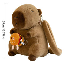Cargar imagen en el visor de la galería, Mochila felpa CAPYBARA con bolso bandolera dibujos animados con correa ajustable para uso diario MOD 8671
