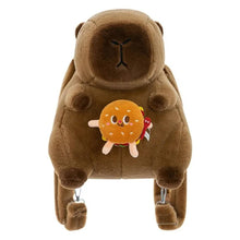 Cargar imagen en el visor de la galería, Mochila felpa CAPYBARA con bolso bandolera dibujos animados con correa ajustable para uso diario MOD 8671

