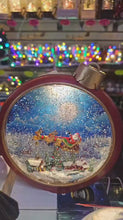 Cargar y reproducir el video en el visor de la galería, Adorno navideño musical, con caída de nieve, dos diseños colores MOD WDL-24075A B

