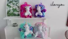 Cargar y reproducir el video en el visor de la galería, Mochila unicornio de lentejuela con luz MOD XZ-40
