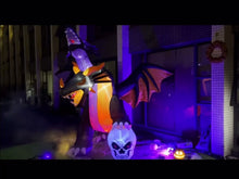 Cargar y reproducir el video en el visor de la galería, Decoración para jardín de dragón de dos cabezas inflable con luces 2.40 cm MOD 96907
