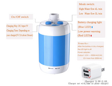 Cargar imagen en el visor de la galería, Bomba de agua portátil para exteriores, Ducha de Camping recargable por USB para senderismo y patio MOD ZE-0748
