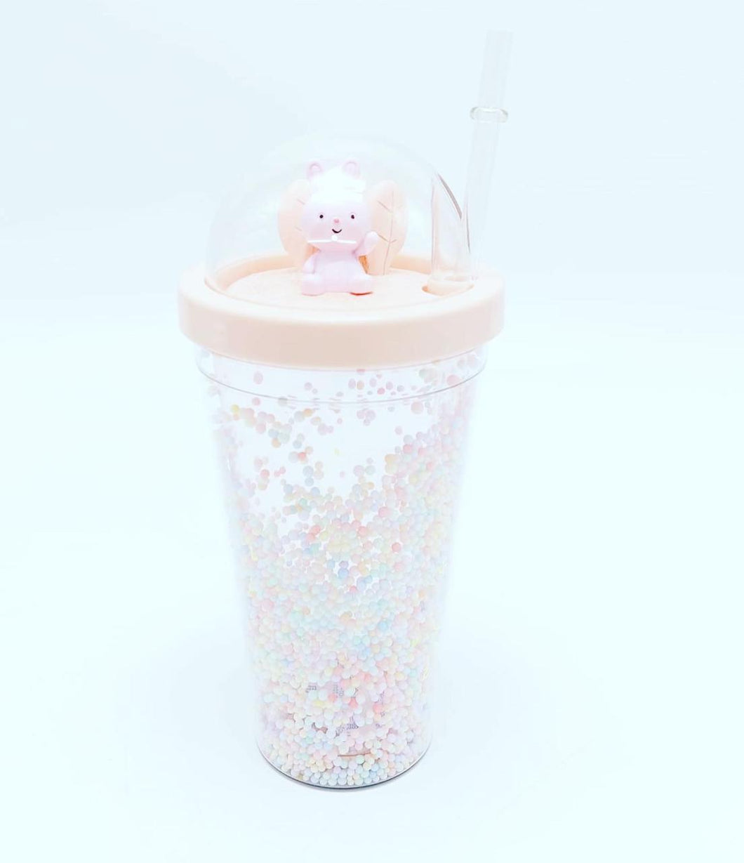 Vaso de 500 ml conejo  arcoíris moda kawai MOD 6683-1