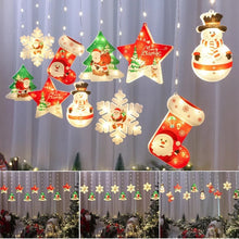 Cargar imagen en el visor de la galería, Lámpara de noche de Navidad colgante, Luces de colores  medias de plástico con copos de nieve, muñeco de nieve, árbol de Navidad, lámpara LED colgante con adorno de cordón para el hogar MOD SDD141 /LED151
