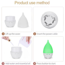 Cargar imagen en el visor de la galería, Humidificador de aire ultrasónico en forma de jarrón, difusor de aromaterapia, máquina de aceite esencial, 300ml MOD AJ-509
