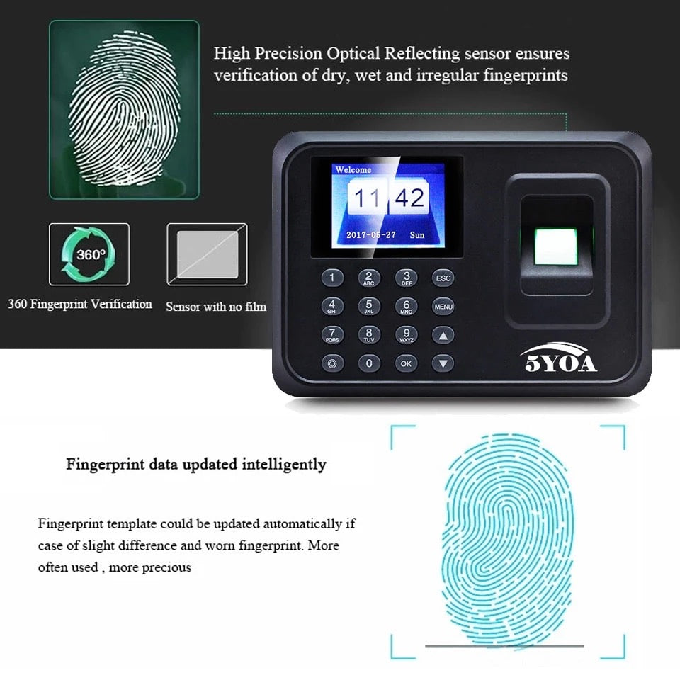Reloj Checador Biometrico Digital huella Usb MOD CON41