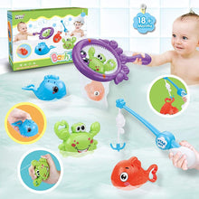 Cargar imagen en el visor de la galería, Juguetes de baño, juegos de pesca con red de peces, peces de chorro, cangrejo, piscina
