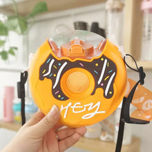 Cargar imagen en el visor de la galería, Botella de agua con diseño de Donut para niños, bote de estilo lindo creativo con pajita, 380ml, portátil, a prueba de fugas, MOD 2010
