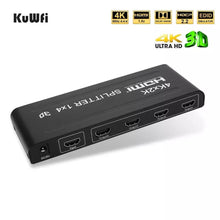 Cargar imagen en el visor de la galería, Multiplicador HDMI 4 canales 4K x 2k 1080P HDMI Splitter 4K 60Hz HDMI Splitter 1x4 HDMI2.0 1 en 4 convertidor de vídeo para PS4 DVD STB PC salida a 4 Monitor de TV - mychinashop.com
