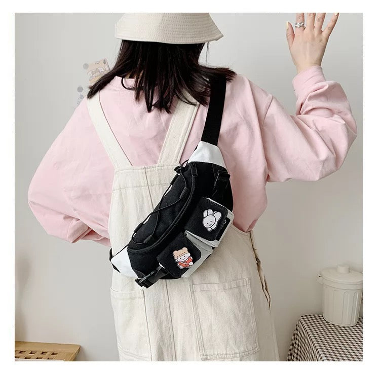 Canguro escolar moda KAWAI Riñonera de lona para mujer y niña MOD  6508
