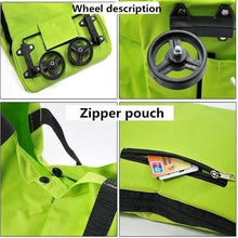 Cargar imagen en el visor de la galería, Bolsa de compras plegable, organizador de compras de verduras, portátil, con ruedas ,carrito de mandado
