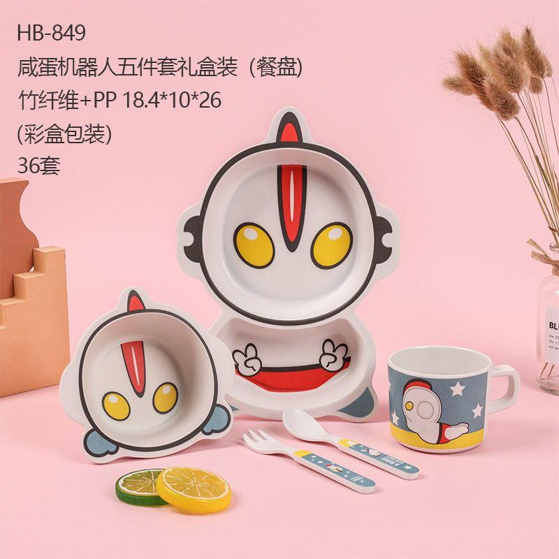 Juego de plato con vaso y cubiertos kawaii MOD HB-849