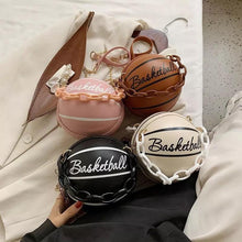 Cargar imagen en el visor de la galería, Diseño especial forma de pelota de básquetbol bolso de mano con cadenas de moda bolso bandolera mujer MOD 2021-27 negra - mychinashop.com
