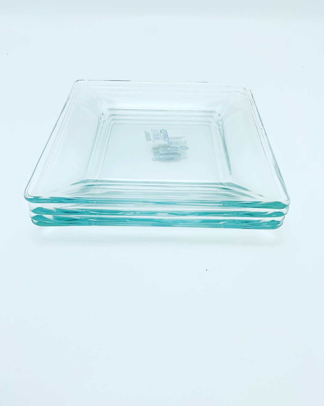 Plato mediano de cristal set 4 pz 22.5x22.5