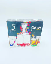 Cargar imagen en el visor de la galería, Set de Brindis 5 pz    botella de vino, dispensador de whisky, Bar de Vodka, decantador de vidrio de cóctel y vaso de cristal MOD JERSON
