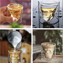 Cargar imagen en el visor de la galería, Vaso tequilero Vaso transparente de cristal con forma de Calavera, vaso para whisky, vino, Vodka, Bar MOD 0011
