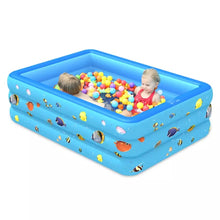 Cargar imagen en el visor de la galería, Bañera de natación inflable para niños, de 2 capas juguete, motivo de peces, deportes acuáticos 150x110x50 MOD TOY129
