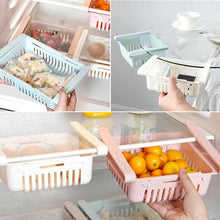 Cargar imagen en el visor de la galería, Organizador de cocina ajustable, estante de almacenamiento para nevera, congelador, cajón extraíble, ahorrador de espacio MOD 680715
