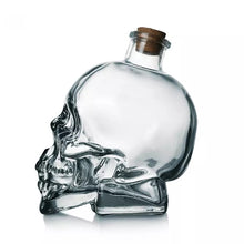 Cargar imagen en el visor de la galería, Botella de cristal con forma de Calavera, jarra de cristal con cabeza de calavera de corcho para Whisky, vino y bebidas alcohólicas,
